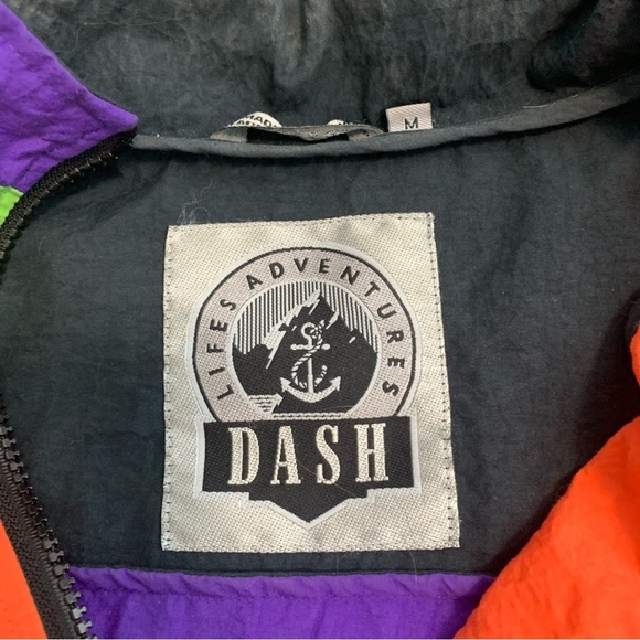 Life’s Adventure Dash Retro Black Neon Windbreaker Men's Jacket Medium - Picture 7 of 8